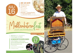Mühlenbitzenfest in Rhaunen - STUMM-Orgelverein war mit Drehorgel präsent