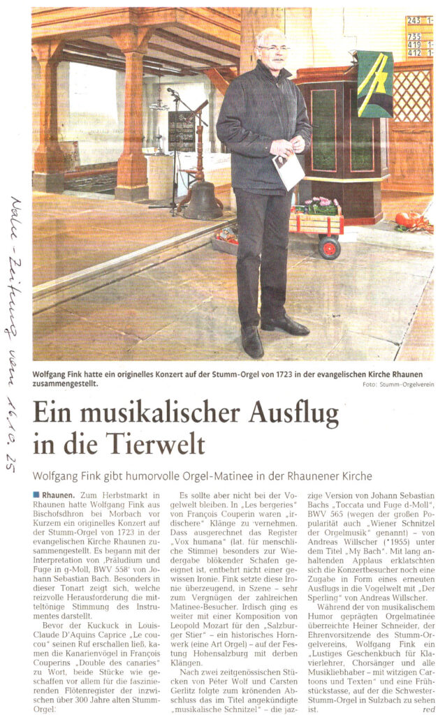 Bericht Nahe-Zeitung vom 16.10.25