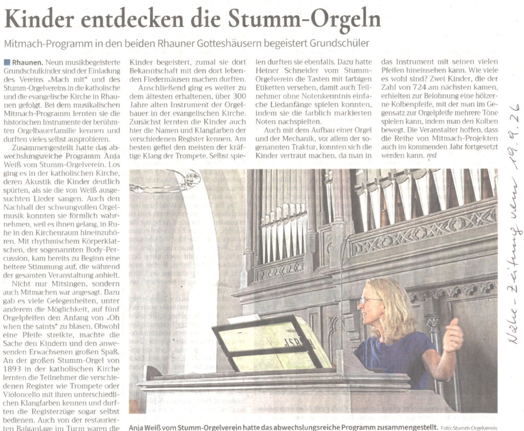 Bericht der Nahe-Zeitung vom19.09.2026